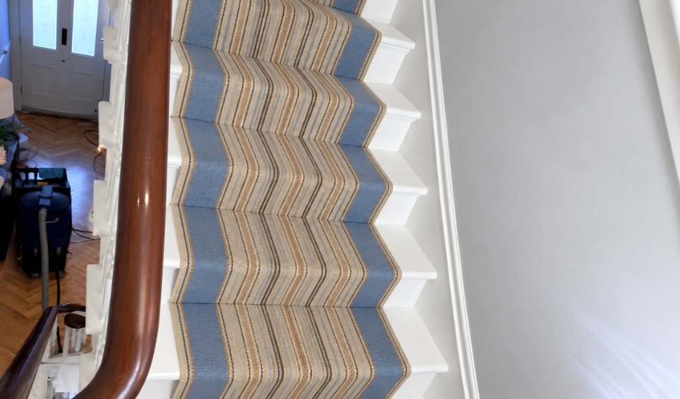 Fresh, clean stair carpet after professional cleaning